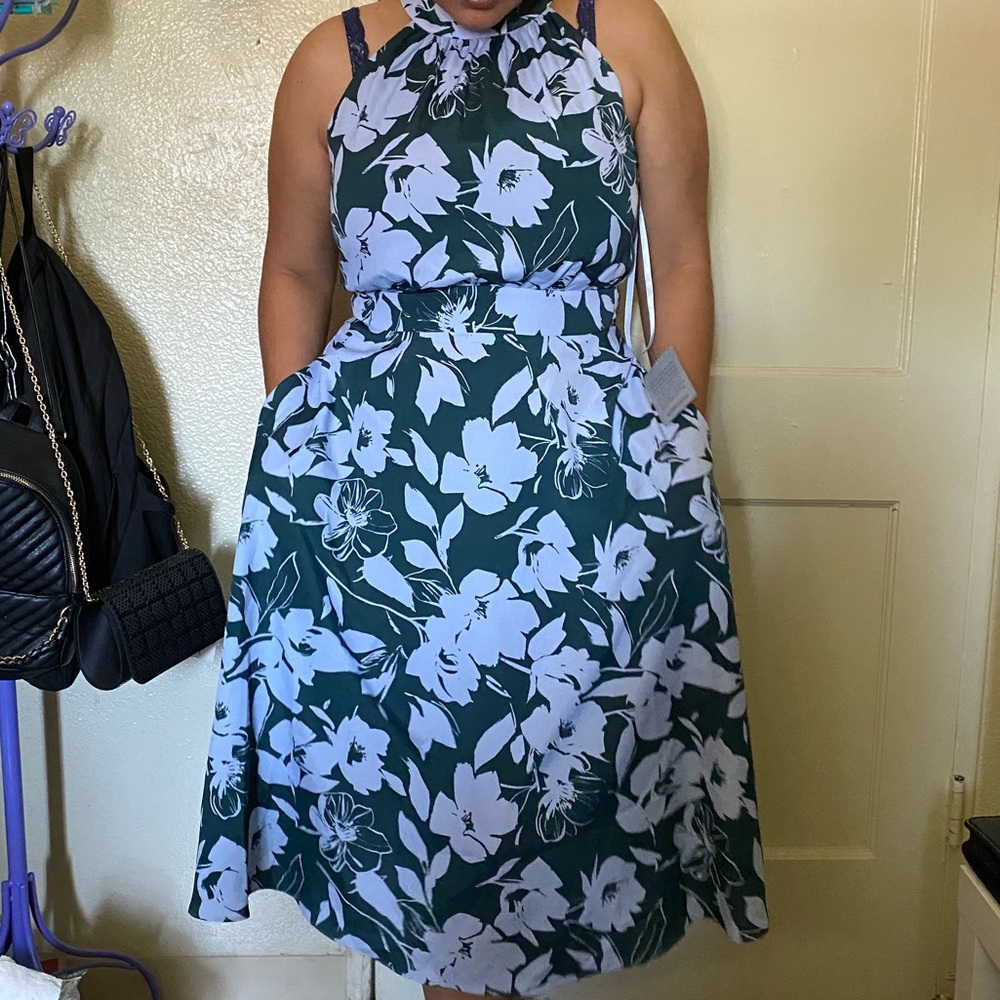 Blue floral 1901 dress